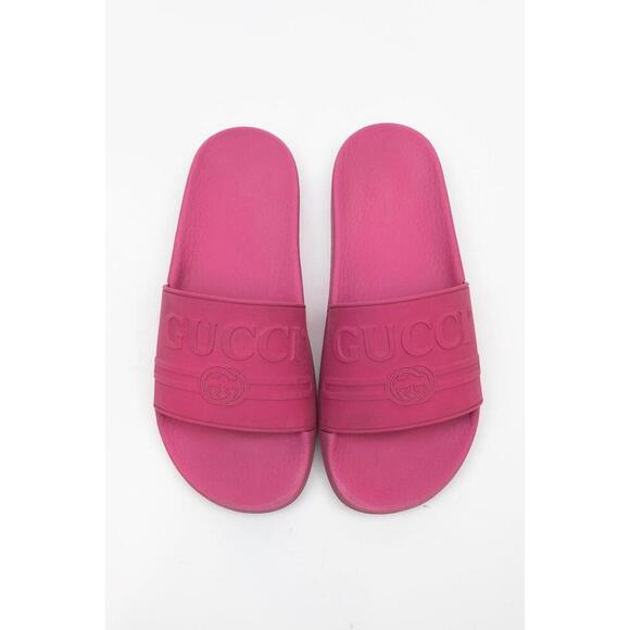 Gucci Pink Rubber Slide Sandals - Picture 5 of 6